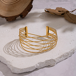 Минималистичные многорядные витые браслеты-манжеты из нержавеющей стали 304&nbsp;SR5020