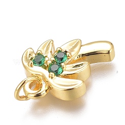 Латунь микропаве зеленый кубический цирконий шармы&nbsp;X-ZIRC-O035-14G