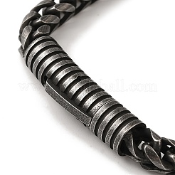 Браслеты из хирургической нержавеющей стали 316 с цепочкой из пшеницы BJEW-Q349-03B-01