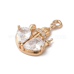 真鍮チャーム  ガラスと  城の魅力  透明  20x13x4mm  穴：1.6mm&nbsp;KK-C062-041G-01