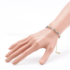 Bracciali con catene a maglie in ottone placcato oro&nbsp;BJEW-JB06060