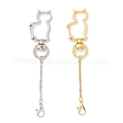 2 шт. двухцветные поворотные карабины из сплава «кошка» HJEW-JM03382