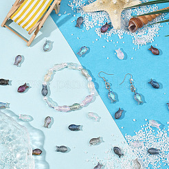 80 шт. 4-х цветные прозрачные гальванические стеклянные бусины&nbsp;GLAA-SC0002-88A