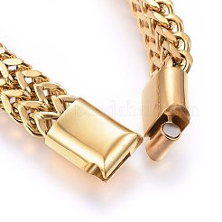 304ステンレスメッシュブレスレット  マグネットクラスプ付き  ゴールドカラー  8-1/4インチ（21cm）  12x6mm&nbsp;BJEW-L631-30G