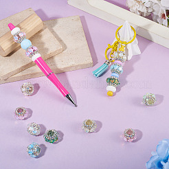 8 pieza de cuentas redondas de rhinestone acrílicos de 8 colores&nbsp;OACR-TA0004-99