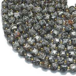 Нити натуральных флуоресцентных бусин из сиенита G-K389-A39-01