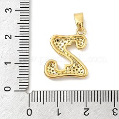 真鍮製マイクロパヴェキュービックジルコニアペンダント  文字L  18KGP本金メッキ  文字Z  19x15.5x2.5mm  穴：4.8x2.9mm&nbsp;ZIRC-C012-01G-26