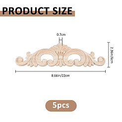 Резная накладка из каучукового дерева&nbsp;DIY-WH0622-407A