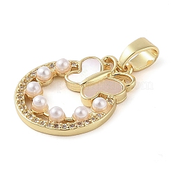 Латунные микропаве прозрачные подвески с фианитом&nbsp;KK-Q813-10G