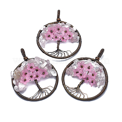 Природного розового кварца подвески&nbsp;G-E529-A04