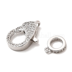 Застежки-клешни из прозрачной латуни с кубическим цирконием&nbsp;X-KK-Z078-50P