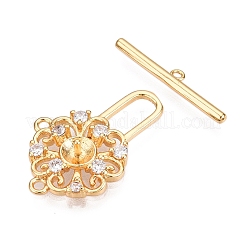 Fermagli a ginocchiera in zircone chiaro micro pavè di ottone&nbsp;KK-N254-142G