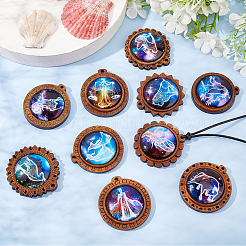 Стеклянные подвески WOOD-NB0001-63B