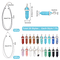 40 Stück DIY-Set zum Herstellen von Halsketten mit Edelsteinanhängern&nbsp;DIY-SC0014-85