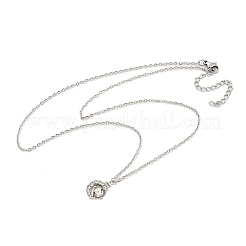 Ожерелья с подвесками из прозрачного кубического циркония из сплава&nbsp;LS-NJEW-M222-01P