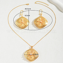 Комплекты из серег и ожерелий с подвесками в виде преувеличенных железных ромбов для женщин FB7587