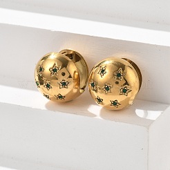 Серьги-кольца из нержавеющей стали 304 со стразами EJEW-M041-01G-02