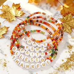 6 шт. 6 стиля богемные браслеты ручной работы из смолы и пластика с разноцветными стеклянными бусинами&nbsp;PI5207-1