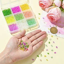 90g 9 couleurs de perles de rocaille de verre de peinture de cuisson&nbsp;SEED-YW0002-51A