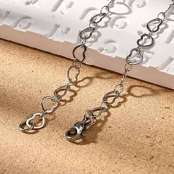 Устойчивые к потускнению 304 браслеты из нержавеющей стали в форме сердца&nbsp;LS-BJEW-N280-04