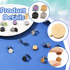 16 шт. 4-х цветные серьги-манжеты из нержавеющей стали 304 Vortex&nbsp;EJEW-SC0001-86