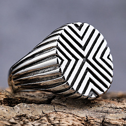 Anillos de dedo de acero inoxidable 304 texturizados para hombres&nbsp;FS-WGDE9FA-04