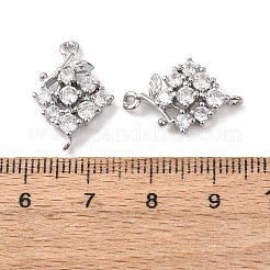 Ciondoli connettore in ottone con micro pavé di zirconi chiari&nbsp;KK-Z142-01P