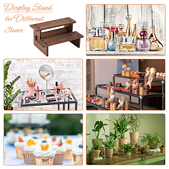 2-ярусный деревянный органайзер для ювелирных изделий с подставками для витрины&nbsp;ODIS-WH0058-19A