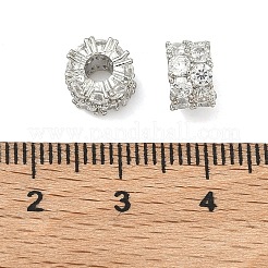 Perle di zirconi cubici trasparenti in micro pavè di ottone&nbsp;KK-G557-41P