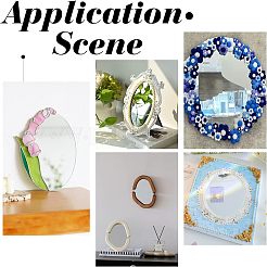 6 шт. овальное стеклянное зеркало AJEW-OC0003-19