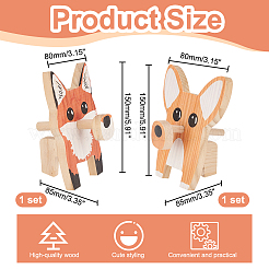 2 set di 2 porta occhiali in legno tagliato a forma di animale&nbsp;AJEW-GL0002-13