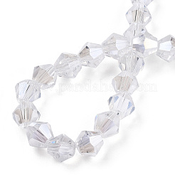 Прозрачные стеклянные бусины гальваническим пряди&nbsp;EGLA-TACDZ0005-6mm-03B