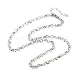 Collane con catena rolo in acciaio inossidabile 304&nbsp;NJEW-Z102-01P