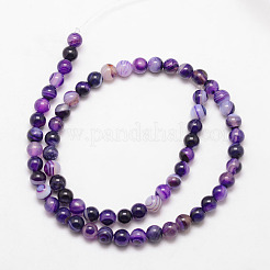 Chapelets de perles en agate rayée naturelle/agate à bandes&nbsp;X-G-K166-13-6mm-04