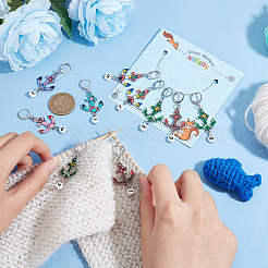 Подвесные маркеры петель с замком из сплава эмали HJEW-AB00144