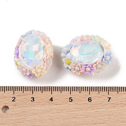 Светящиеся бусины из полимерной глины ручной работы со стразами CLAY-H003-05