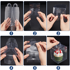 透明なプラスチックのギフト用の箱  長方形  透明  8x8x10cm&nbsp;CON-WH0086-044