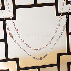 2 нити гальванизированных бусин из ракушек&nbsp;PEAR-NB0001-96