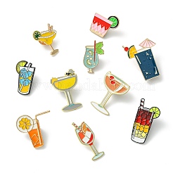 10 Stück Emaille-Anstecker in 10 Stilen mit Mixgetränken.&nbsp;JEWB-CJ0003-30