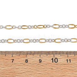 2 pièce de chaîne ovale ajustable en acier inoxydable 304 bicolore pour la confection de colliers&nbsp;AJEW-JB01666