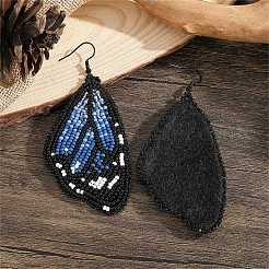 Серьги-подвески ручной работы из стекла с зелеными крыльями бабочки в стиле бохо&nbsp;CZ4126