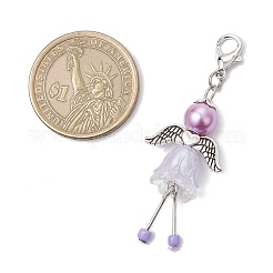 7 шт. подвеска в виде ангела из акрила и стеклянного жемчуга HJEW-JM03361