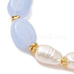 3 bracciale con perline acriliche in imitazione di pietre preziose e perle finte in ABS&nbsp;BJEW-JB12157
