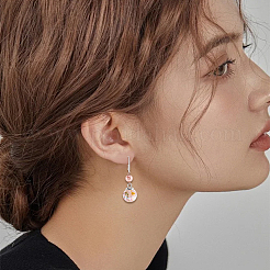 32個の真鍮ピアスフック  カドミウムフリー＆鉛フリー  925銀メッキ  20x8x2mm  穴：1.6mm  ピン：0.8mm&nbsp;KK-SC0006-57S