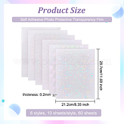60 лист 6 стиля БОПП пластик прозрачный голографический ламинированный лист STIC-OC0001-12
