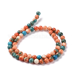 Белый нефрит нити круглый шарик синтетического океана G-M165-6mm-04