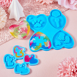 Stampi in silicone fai da te con ciondolo a cuore 2 pz 2 stili&nbsp;DIY-TA0009-27