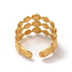 6 шт. набор из 6 колец-манжет из нержавеющей стали 304 в виде листьев RJEW-P092-06G-M