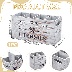 Boîte de rangement pour ustensiles en bois&nbsp;AJEW-WH0696-573