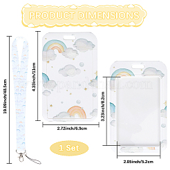 Пластиковый чехол для удостоверения личности с полиэстеровым шнурком AJEW-WH20017-33G